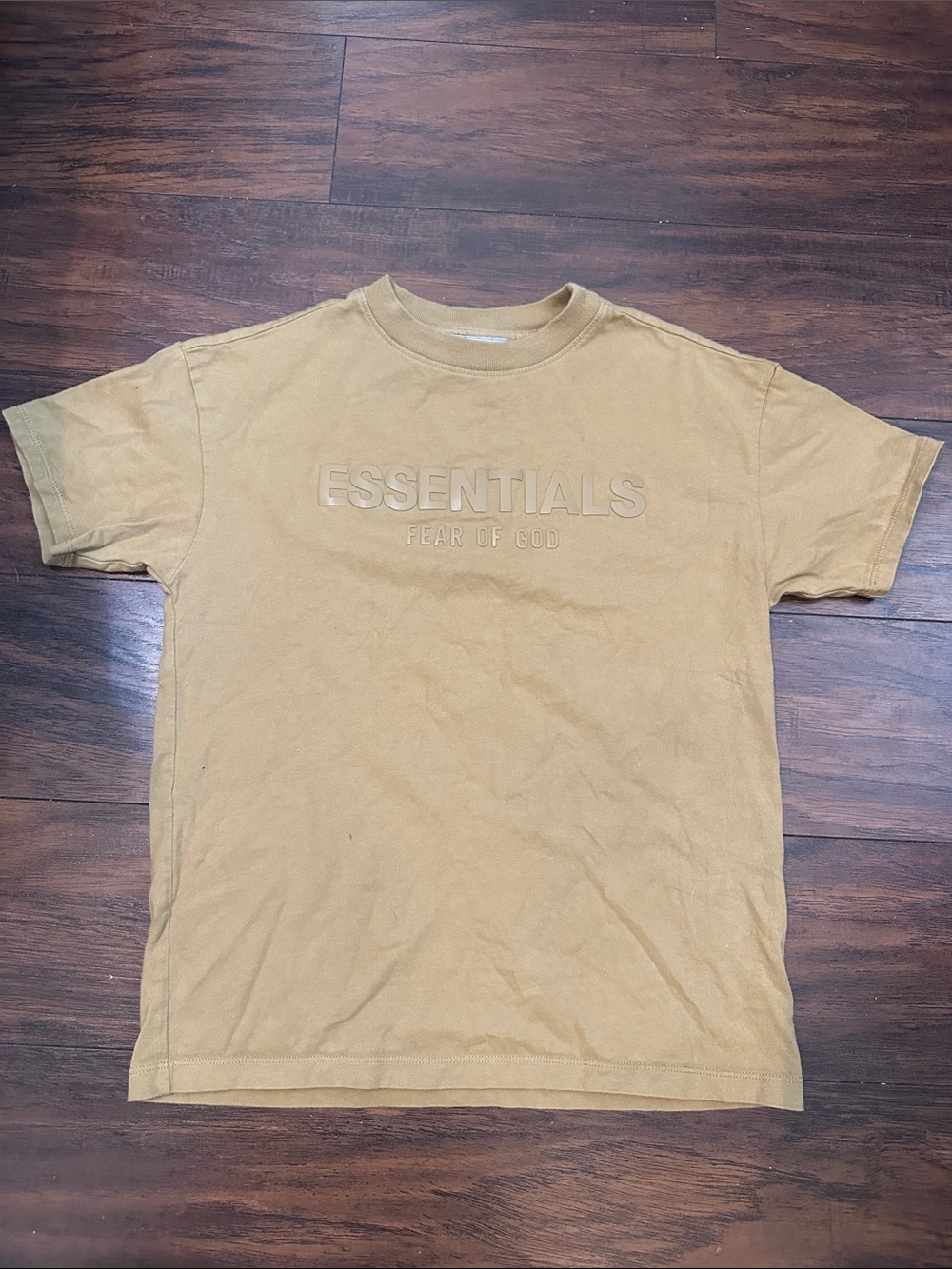 Fear of God ESSENTIALS Men's Tan Short Sleeve Logo Tee